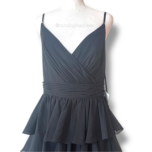 NWT Mac Duggal Sleeveless Gown with Ruffled Skirt On Color Black Size 8 - Picture 9 of 16